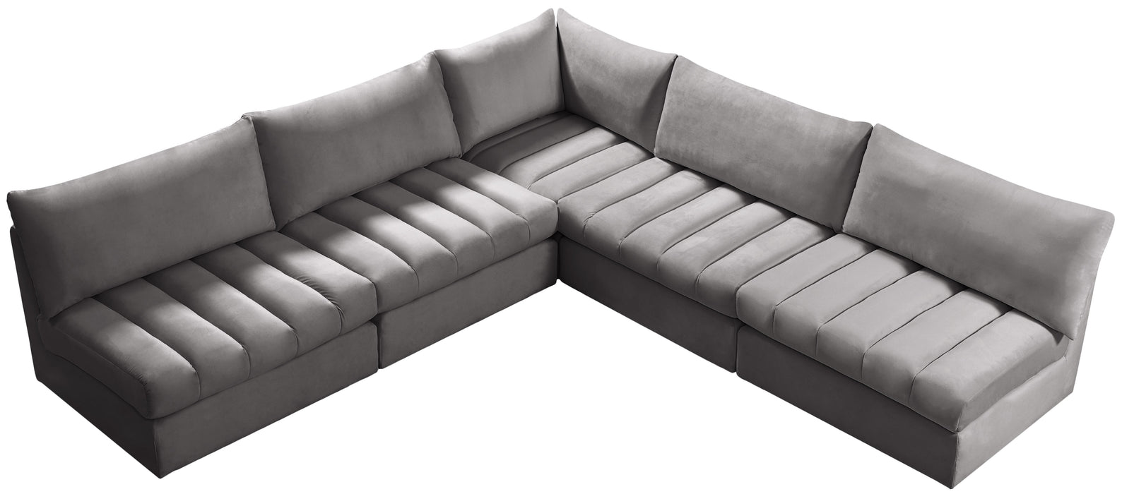 Jacob Grey Velvet Modular Sectional - Royal Furniture & Gifts (MI) - Multi Location