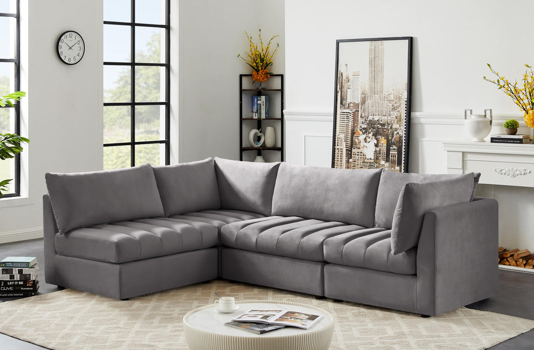 Jacob Grey Velvet Modular Sectional - Royal Furniture & Gifts (MI) - Multi Location