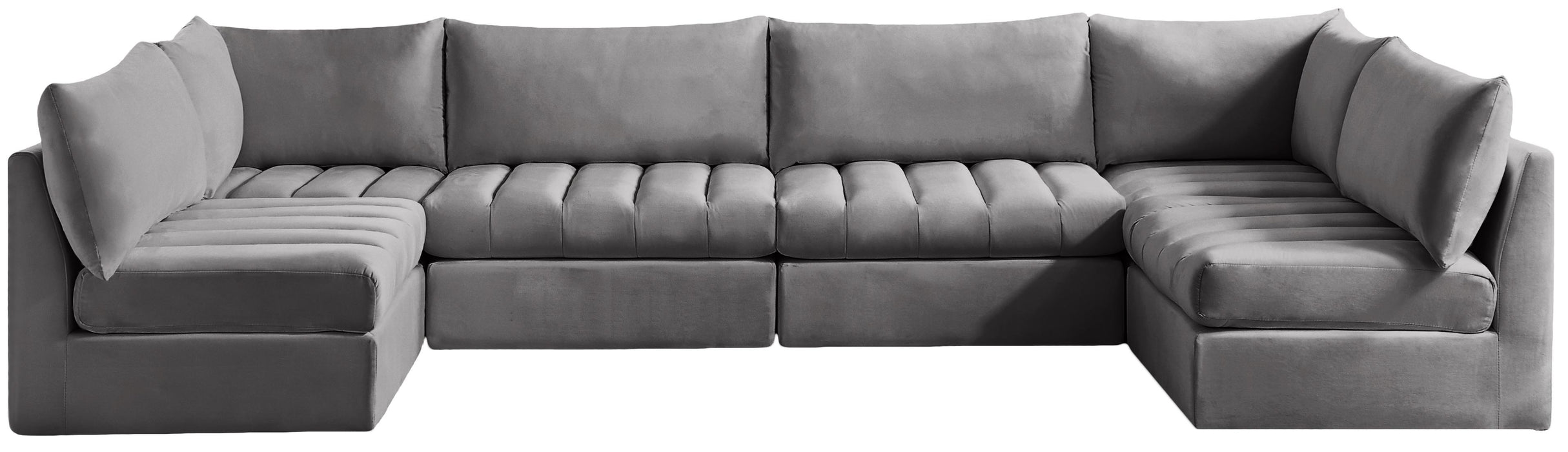 Jacob Grey Velvet Modular Sectional - Royal Furniture & Gifts (MI) - Multi Location