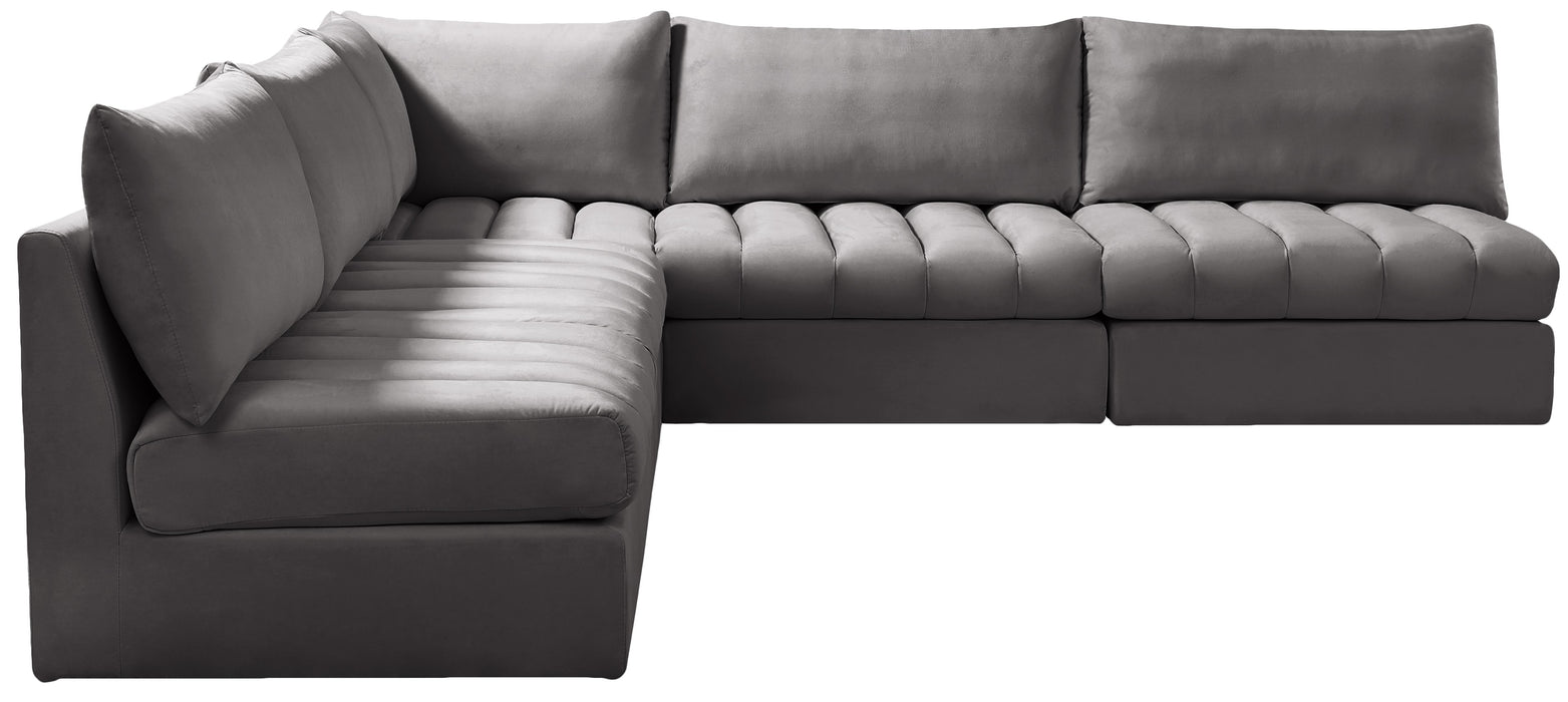 Jacob Grey Velvet Modular Sectional - Royal Furniture & Gifts (MI) - Multi Location