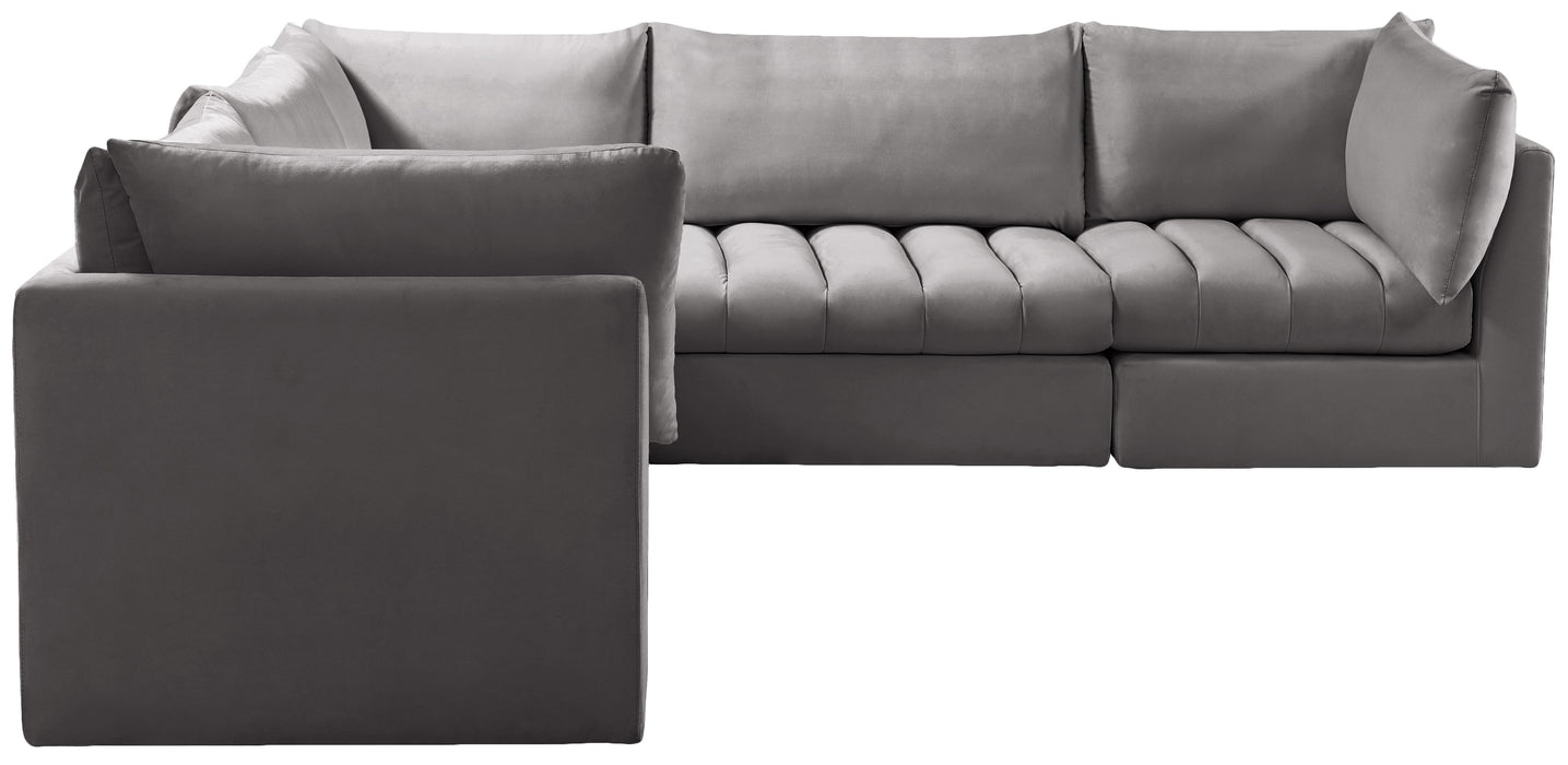 Jacob Grey Velvet Modular Sectional - Royal Furniture & Gifts (MI) - Multi Location