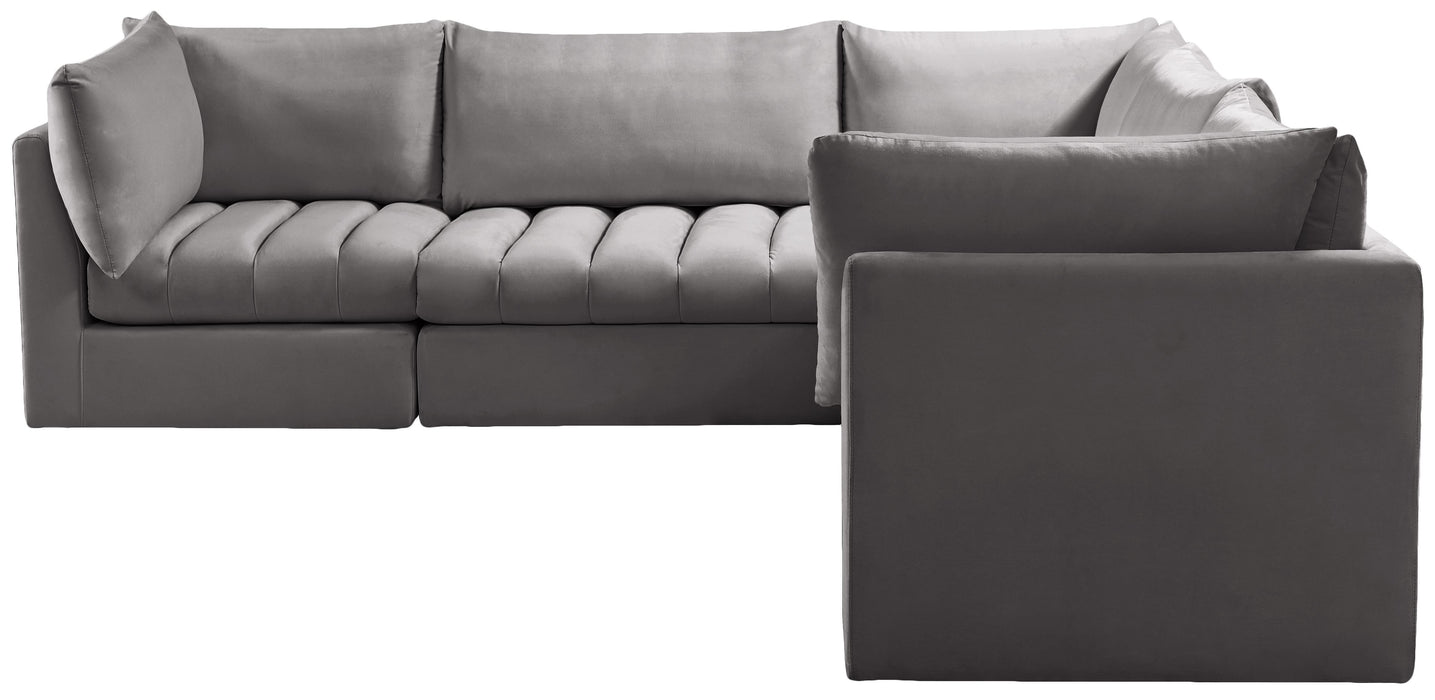 Jacob Grey Velvet Modular Sectional - Royal Furniture & Gifts (MI) - Multi Location