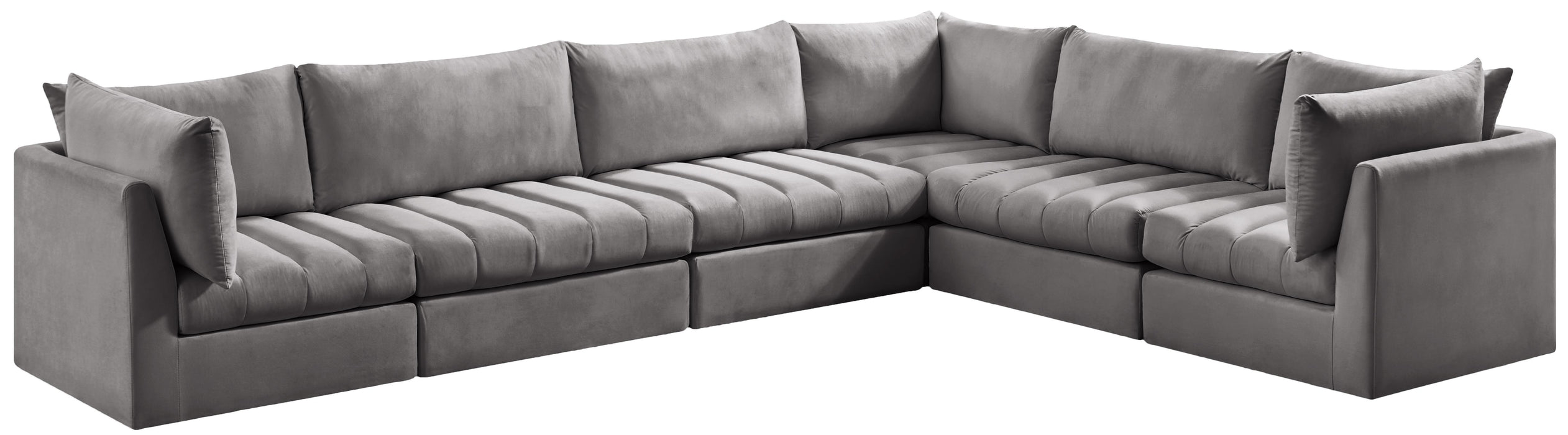Jacob Grey Velvet Modular Sectional - Royal Furniture & Gifts (MI) - Multi Location