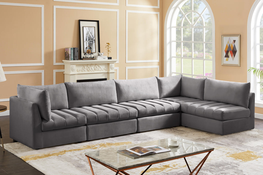 Jacob Grey Velvet Modular Sectional - Royal Furniture & Gifts (MI) - Multi Location