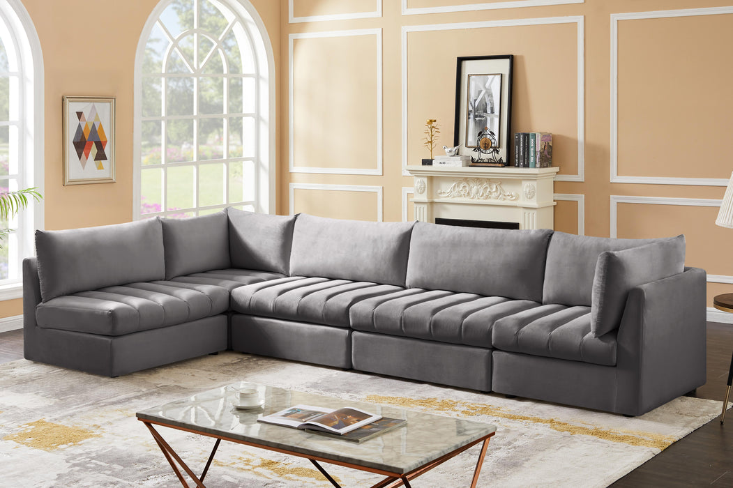 Jacob Grey Velvet Modular Sectional - Royal Furniture & Gifts (MI) - Multi Location