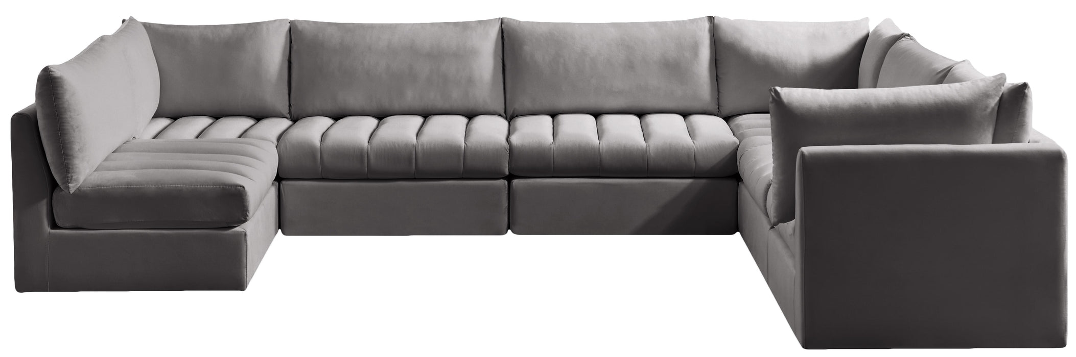 Jacob Grey Velvet Modular Sectional - Royal Furniture & Gifts (MI) - Multi Location
