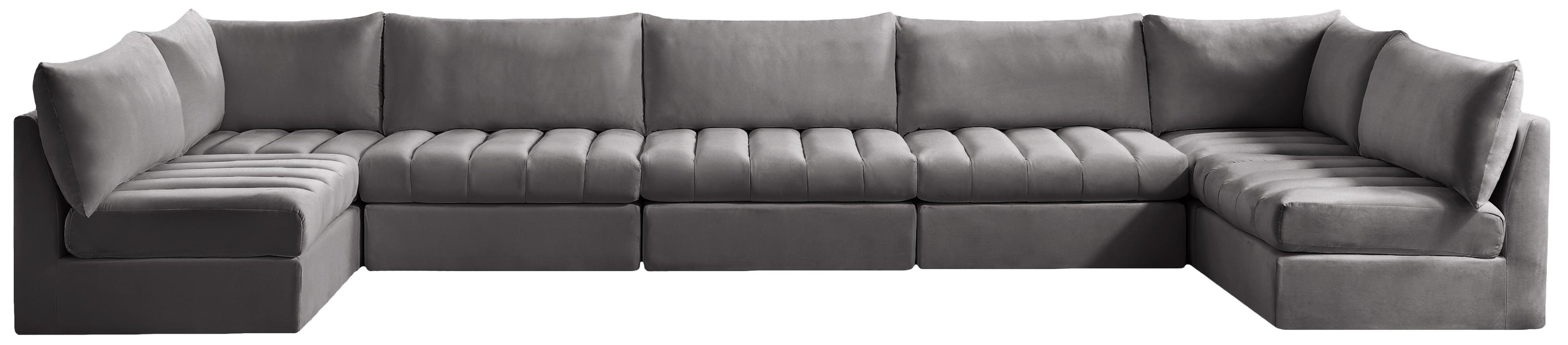 Jacob Grey Velvet Modular Sectional - Royal Furniture & Gifts (MI) - Multi Location