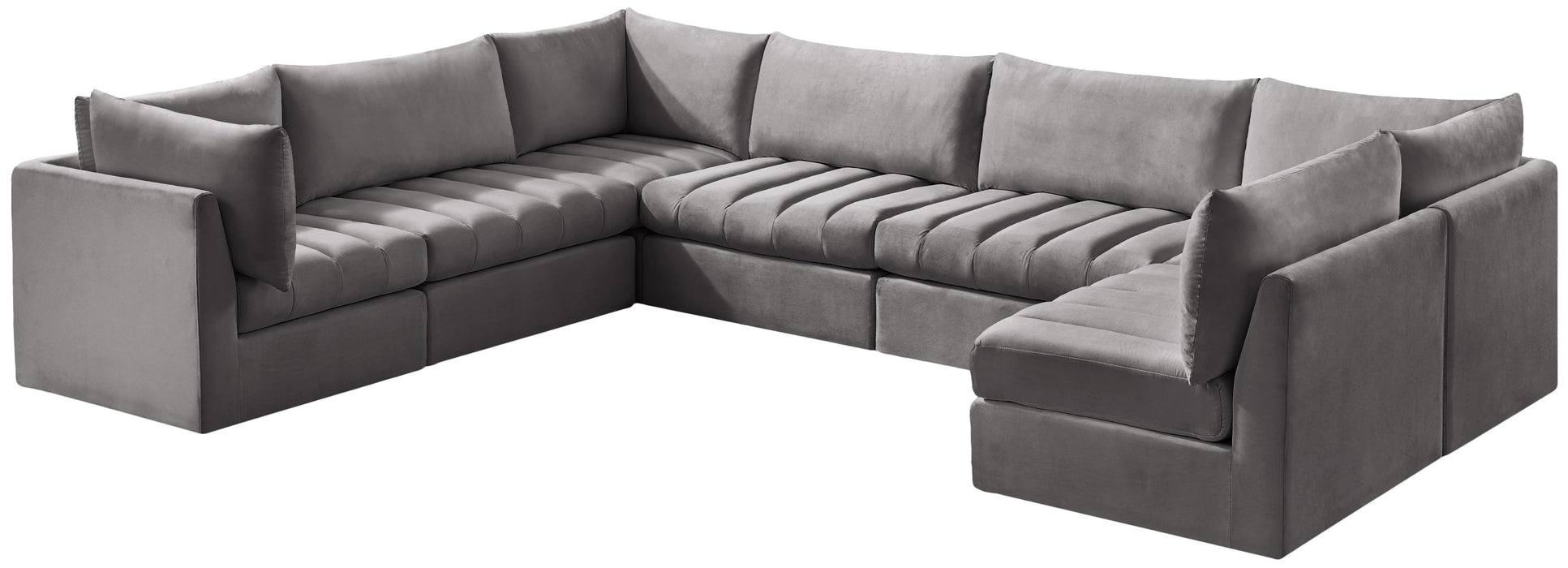 Jacob Grey Velvet Modular Sectional - Royal Furniture & Gifts (MI) - Multi Location