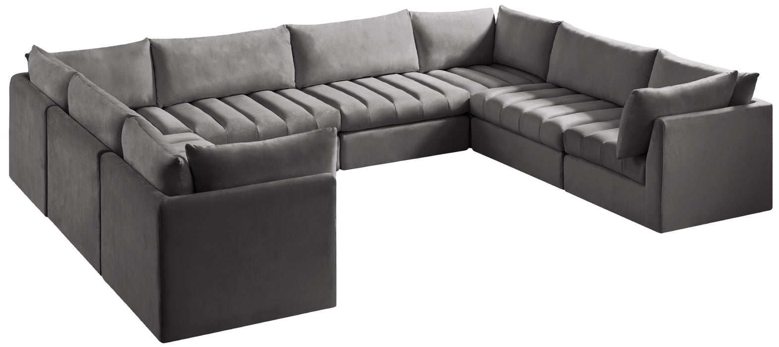 Jacob Grey Velvet Modular Sectional - Royal Furniture & Gifts (MI) - Multi Location