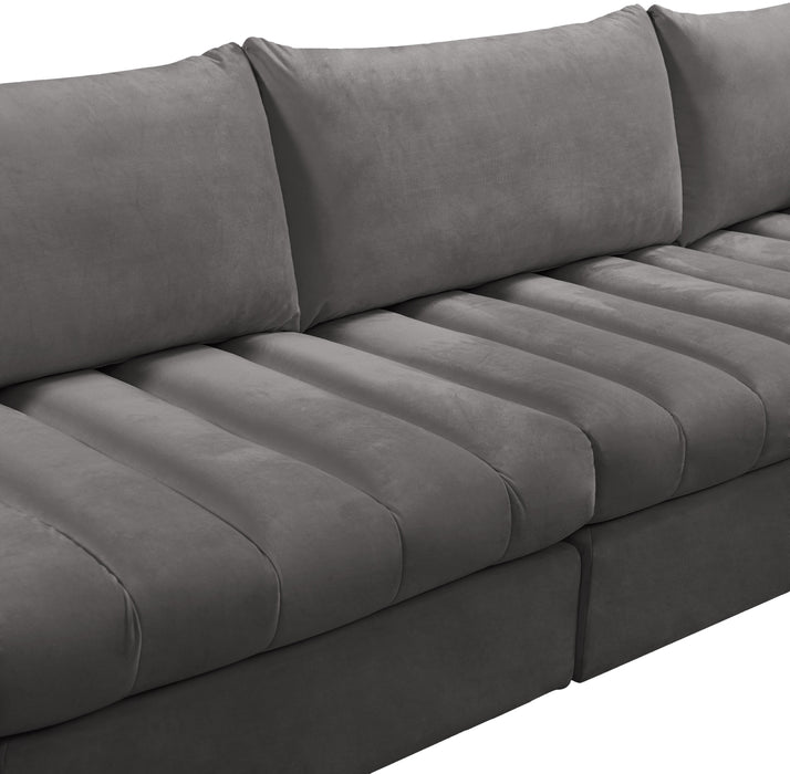 Jacob Grey Velvet Modular Sectional - Royal Furniture & Gifts (MI) - Multi Location
