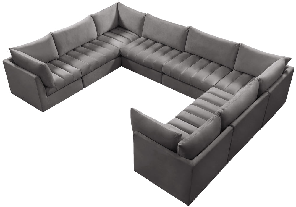 Jacob Grey Velvet Modular Sectional - Royal Furniture & Gifts (MI) - Multi Location
