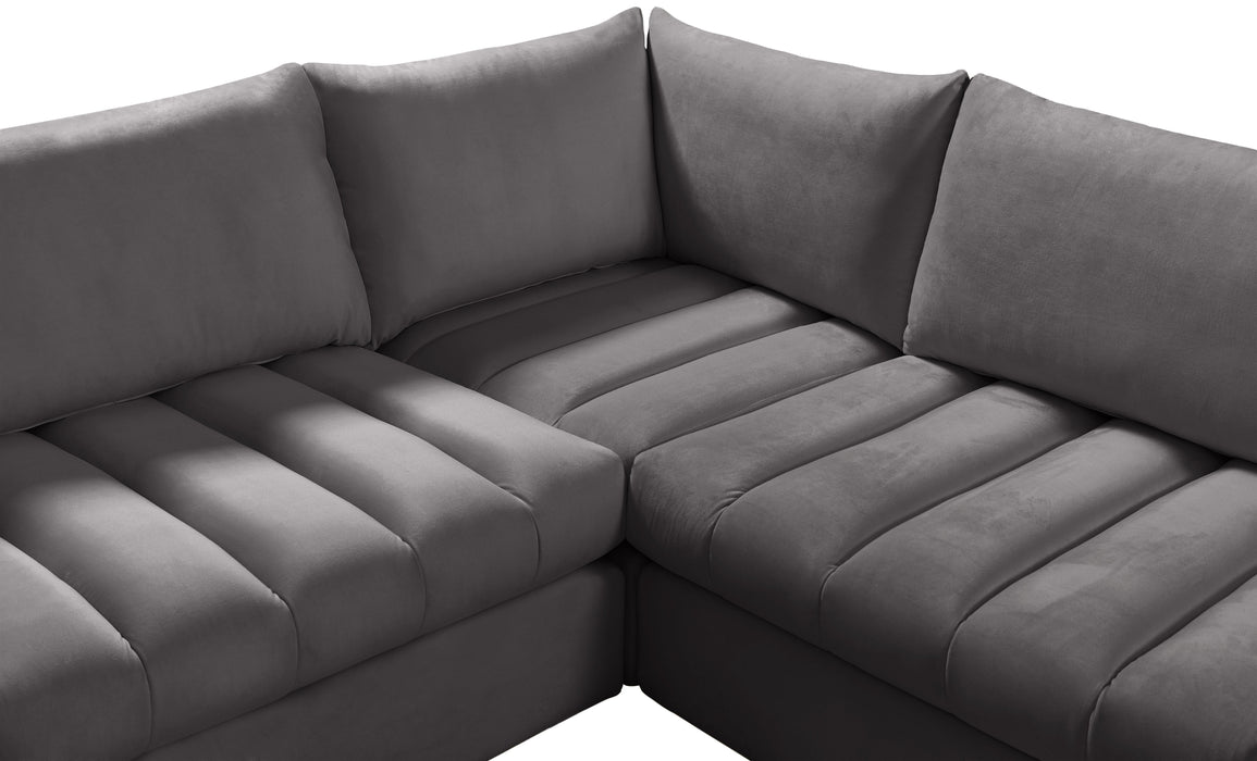 Jacob Grey Velvet Modular Sectional - Royal Furniture & Gifts (MI) - Multi Location