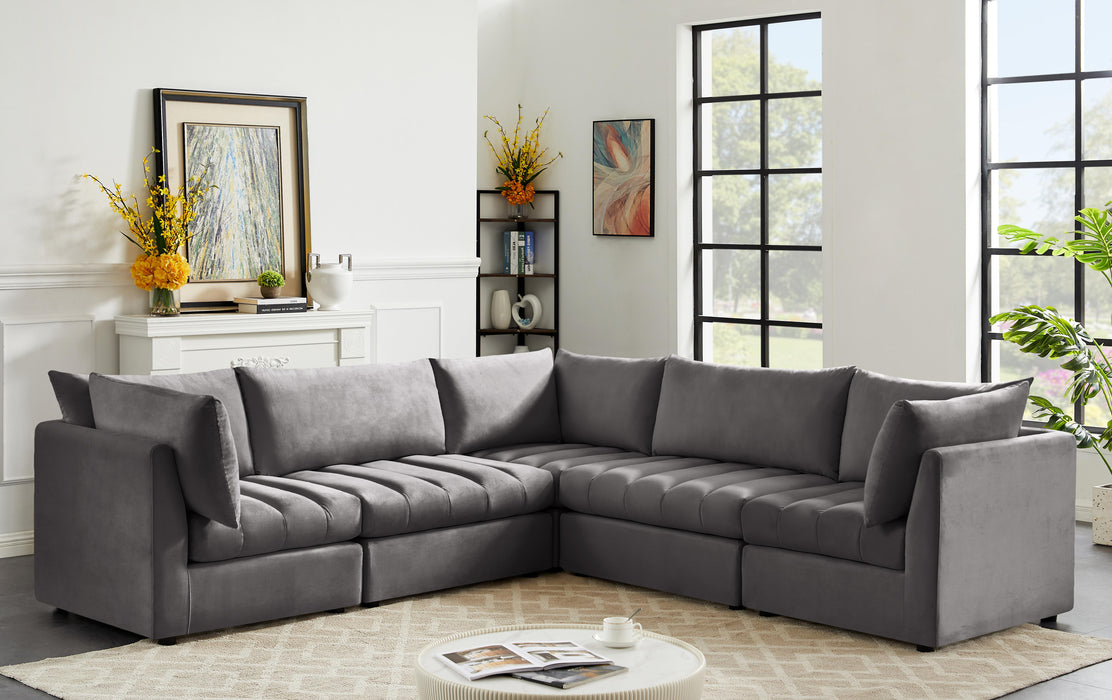Jacob Grey Velvet Modular Sectional - Royal Furniture & Gifts (MI) - Multi Location