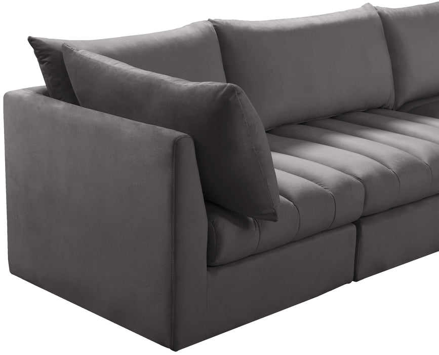 Jacob Grey Velvet Modular Sectional - Royal Furniture & Gifts (MI) - Multi Location