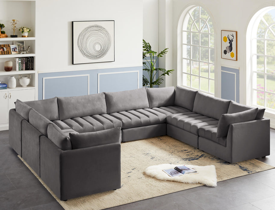 Jacob Grey Velvet Modular Sectional - Royal Furniture & Gifts (MI) - Multi Location