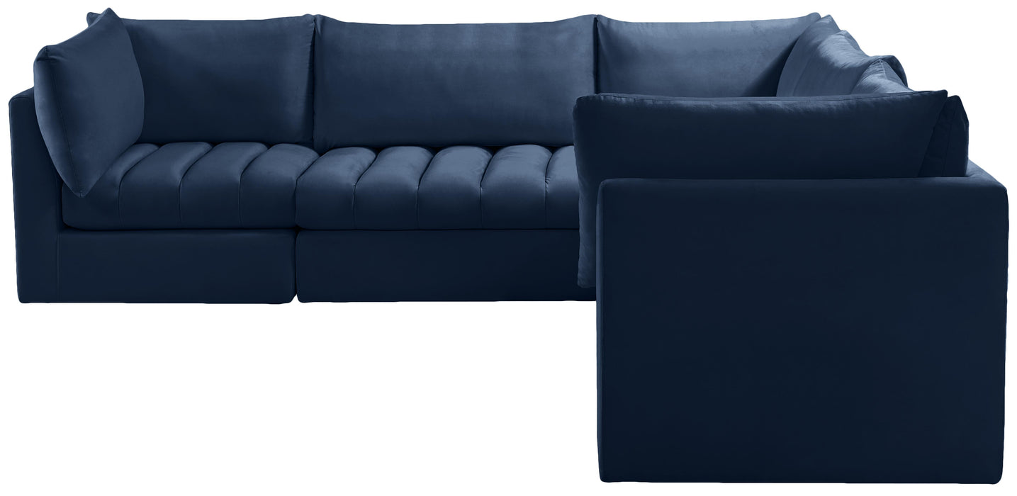 Jacob Navy Velvet Modular Sectional - Royal Furniture & Gifts (MI) - Multi Location