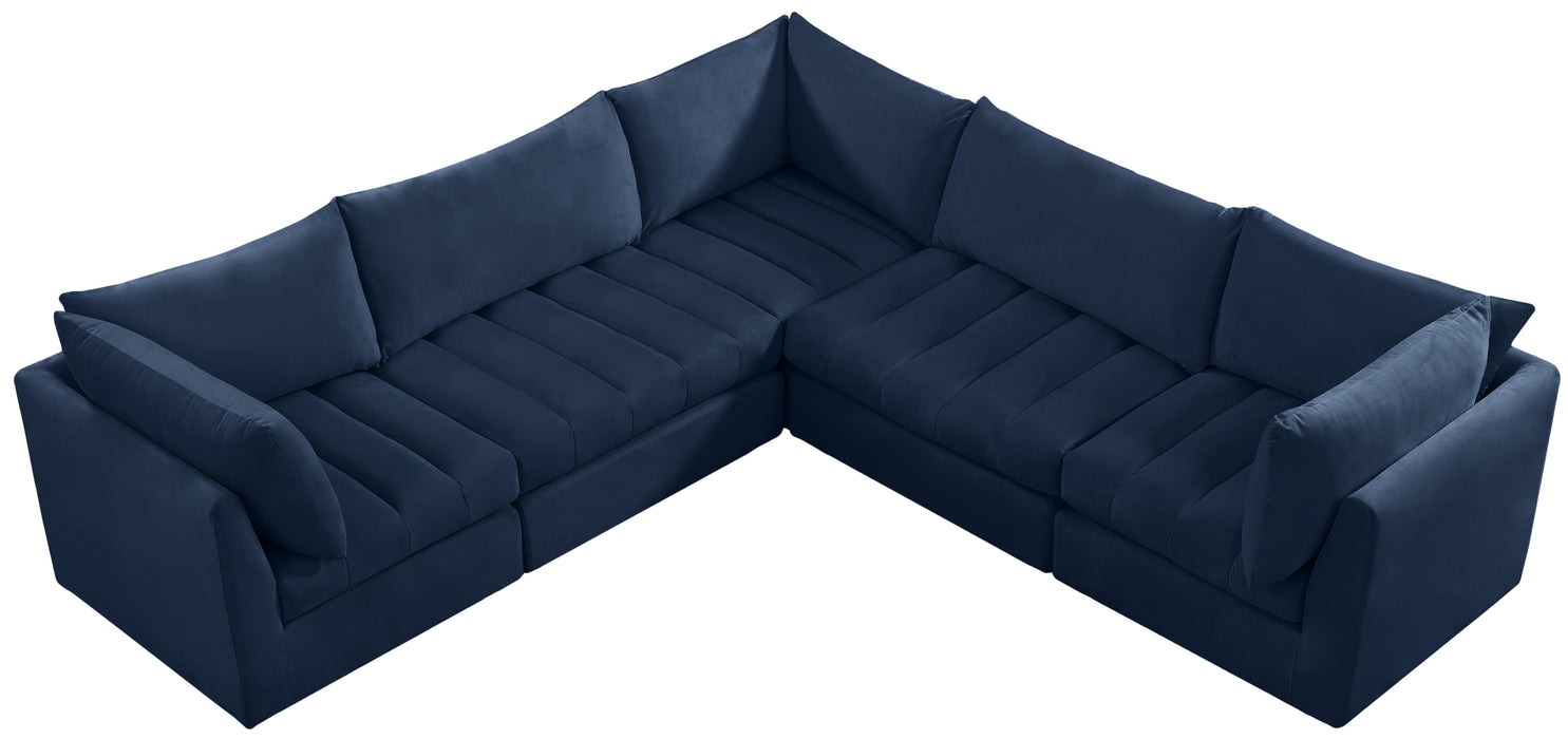 Jacob Navy Velvet Modular Sectional - Royal Furniture & Gifts (MI) - Multi Location