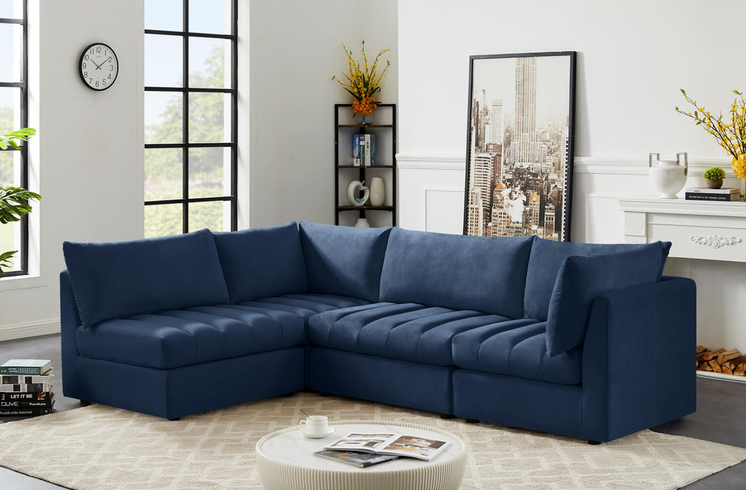 Jacob Navy Velvet Modular Sectional - Royal Furniture & Gifts (MI) - Multi Location