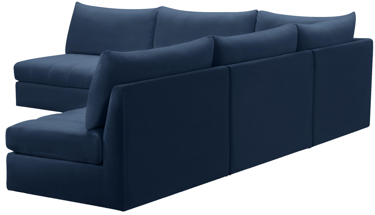 Jacob Navy Velvet Modular Sectional - Royal Furniture & Gifts (MI) - Multi Location