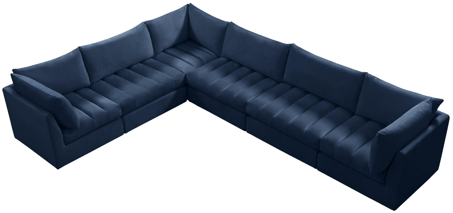Jacob Navy Velvet Modular Sectional - Royal Furniture & Gifts (MI) - Multi Location