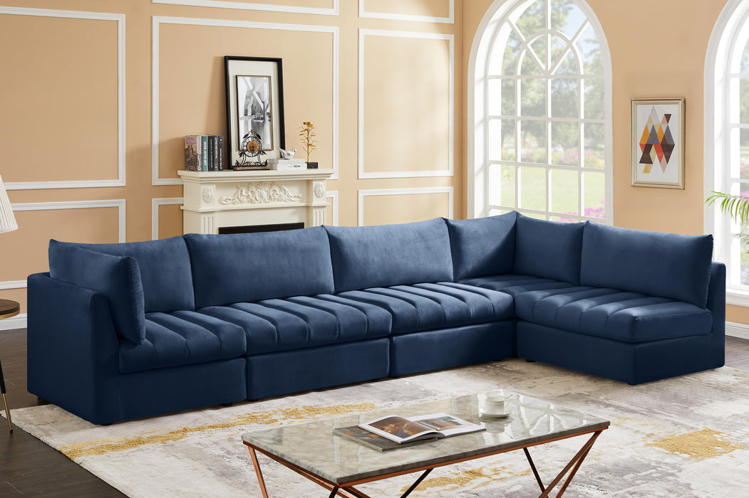 Jacob Navy Velvet Modular Sectional - Royal Furniture & Gifts (MI) - Multi Location