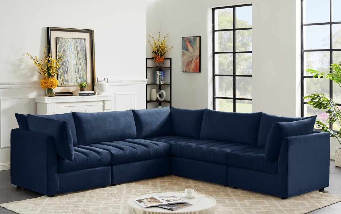 Jacob Navy Velvet Modular Sectional - Royal Furniture & Gifts (MI) - Multi Location
