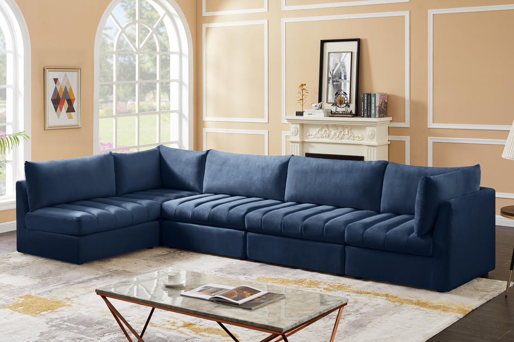Jacob Navy Velvet Modular Sectional - Royal Furniture & Gifts (MI) - Multi Location