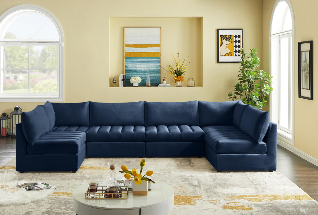 Jacob Navy Velvet Modular Sectional - Royal Furniture & Gifts (MI) - Multi Location