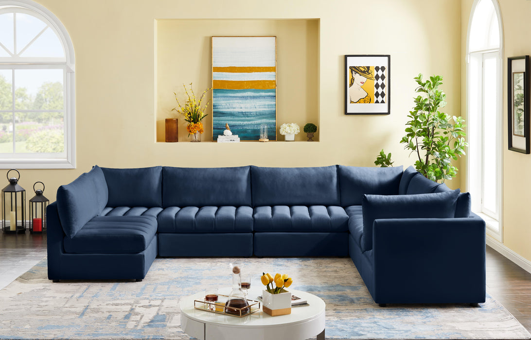 Jacob Navy Velvet Modular Sectional - Royal Furniture & Gifts (MI) - Multi Location