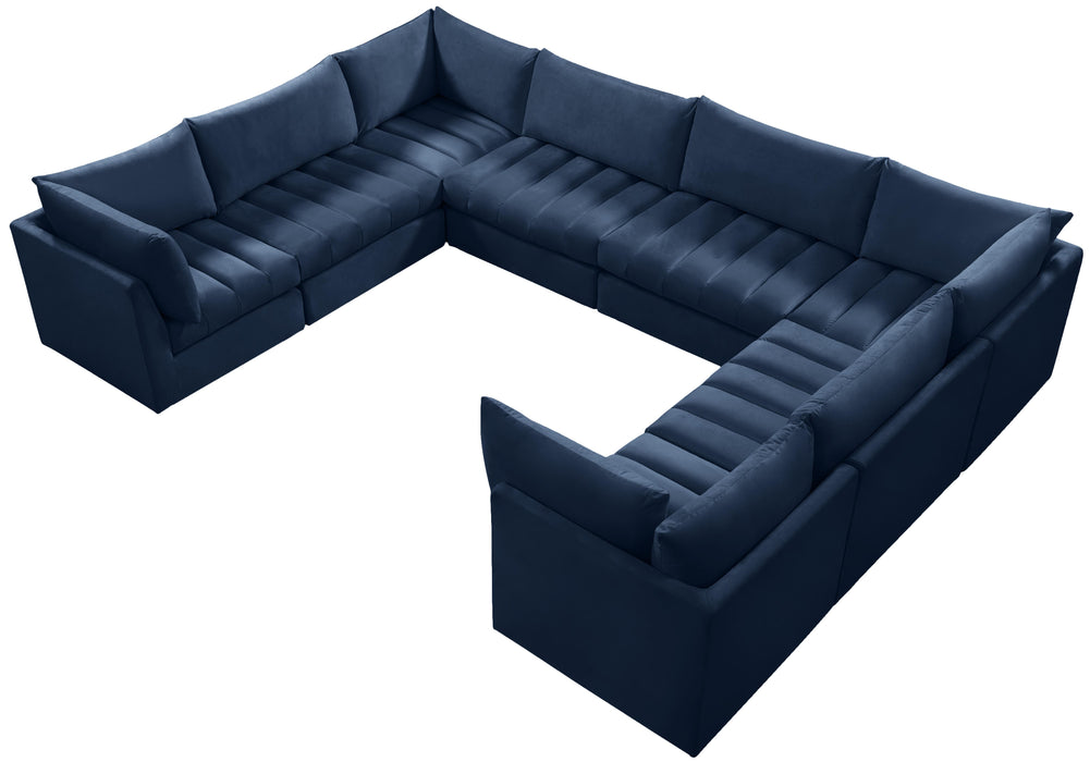 Jacob Navy Velvet Modular Sectional - Royal Furniture & Gifts (MI) - Multi Location