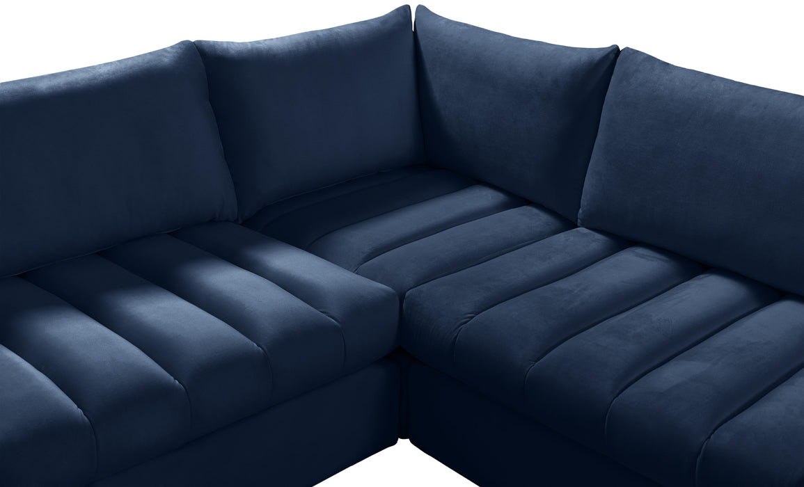 Jacob Navy Velvet Modular Sectional - Royal Furniture & Gifts (MI) - Multi Location
