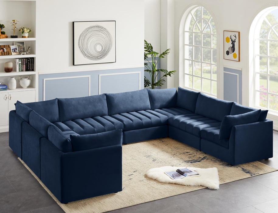 Jacob Navy Velvet Modular Sectional - Royal Furniture & Gifts (MI) - Multi Location