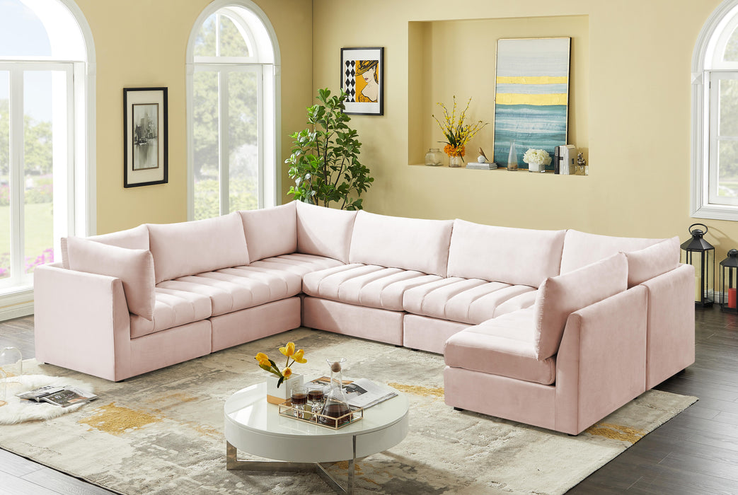 Jacob Pink Velvet Modular Sectional - Royal Furniture & Gifts (MI) - Multi Location