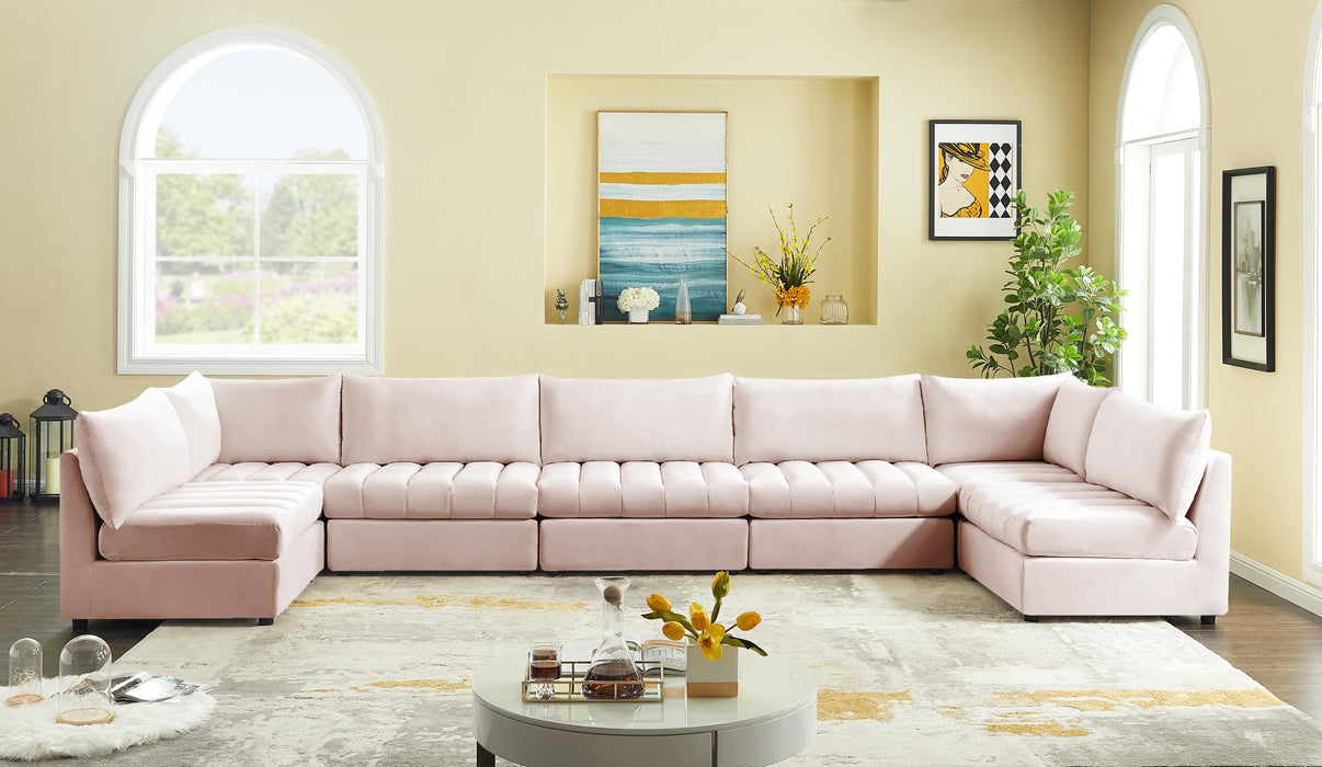 Jacob Pink Velvet Modular Sectional - Royal Furniture & Gifts (MI) - Multi Location