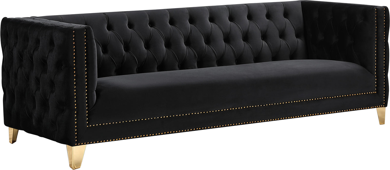 Michelle Black Velvet Sofa - Royal Furniture & Gifts (MI) - Multi Location