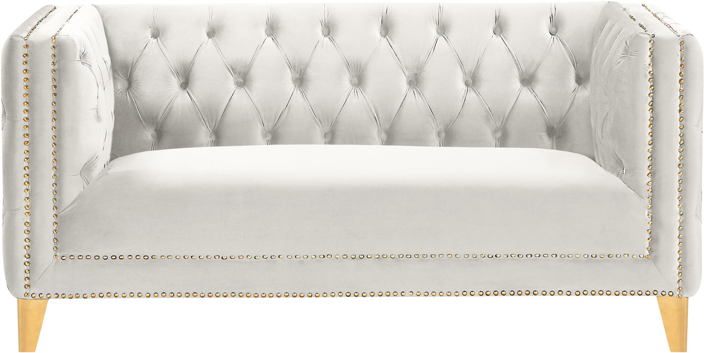 Michelle Cream Velvet Loveseat - Royal Furniture & Gifts (MI) - Multi Location