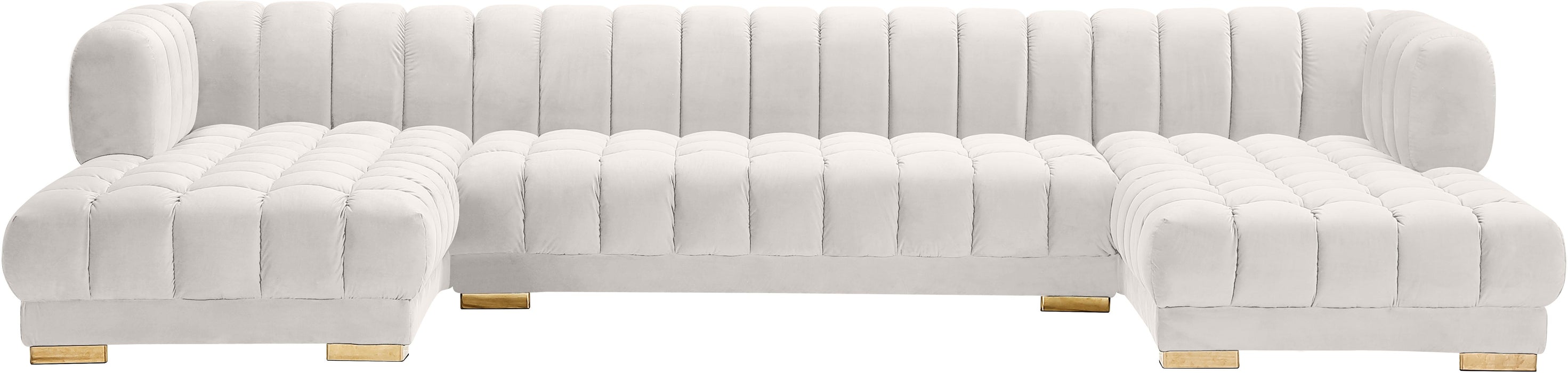 Gwen Cream Velvet 3pc. Sectional (3 Boxes) - Royal Furniture & Gifts (MI) - Multi Location