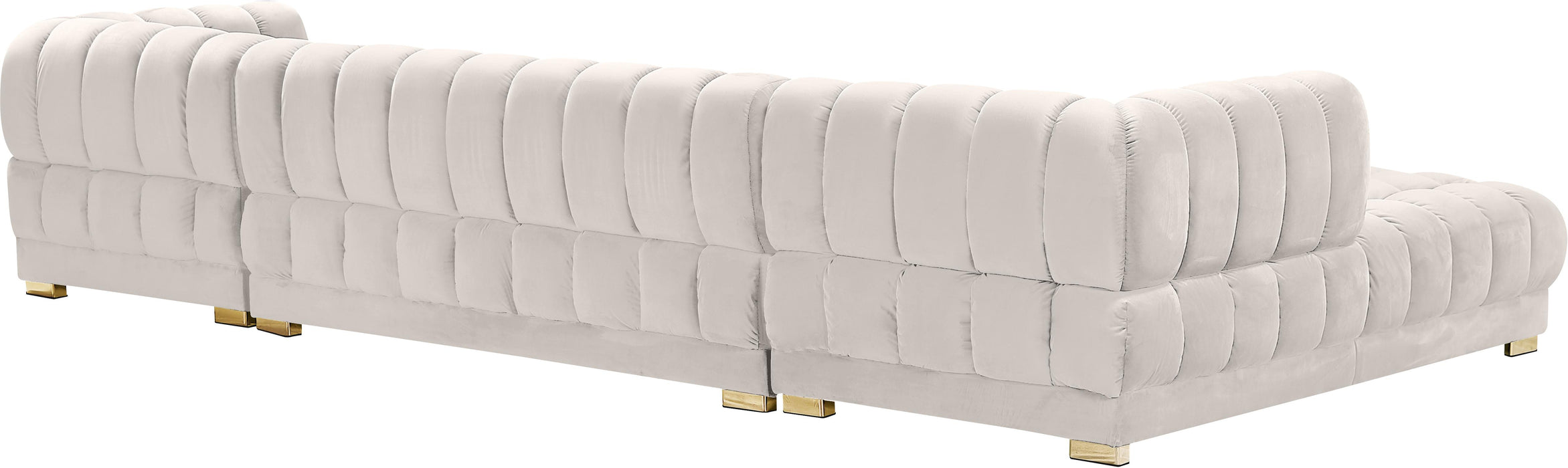 Gwen Cream Velvet 3pc. Sectional (3 Boxes) - Royal Furniture & Gifts (MI) - Multi Location