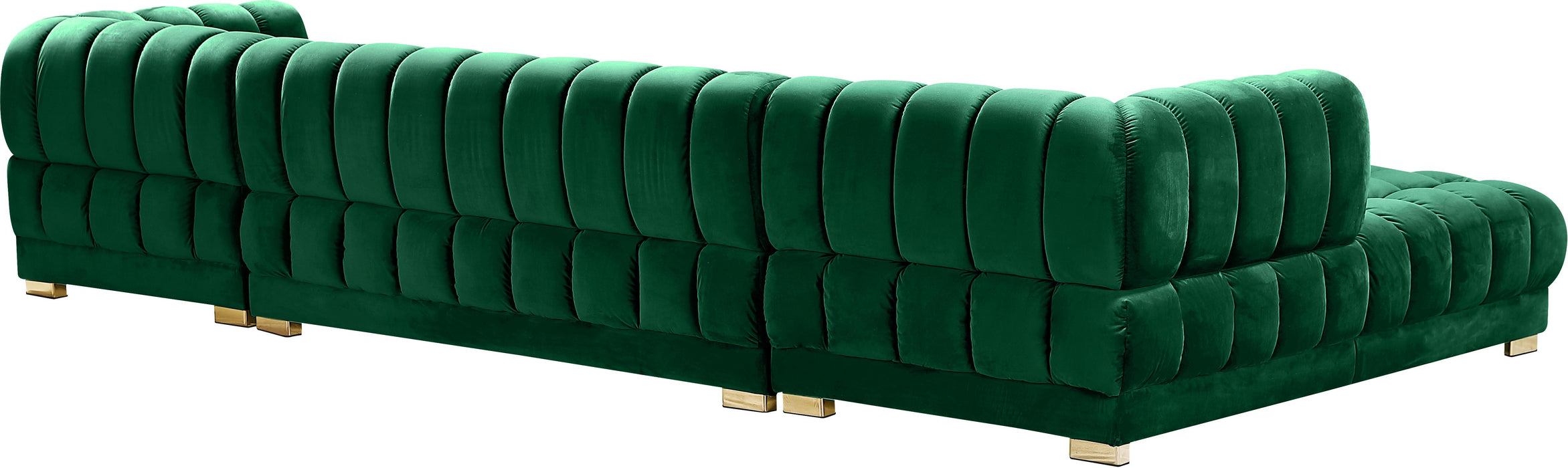 Gwen Green Velvet 3pc. Sectional (3 Boxes) - Royal Furniture & Gifts (MI) - Multi Location