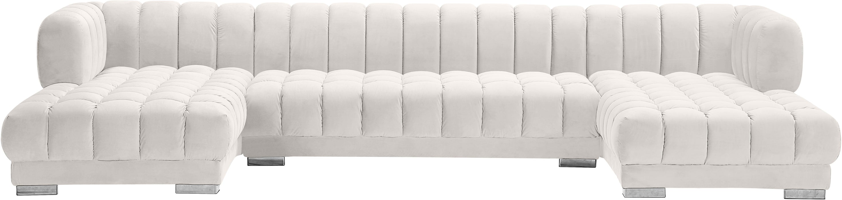 Gwen Cream Velvet 3pc. Sectional (3 Boxes) - Royal Furniture & Gifts (MI) - Multi Location