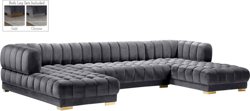 Gwen Grey Velvet 3pc. Sectional (3 Boxes) - Royal Furniture & Gifts (MI) - Multi Location