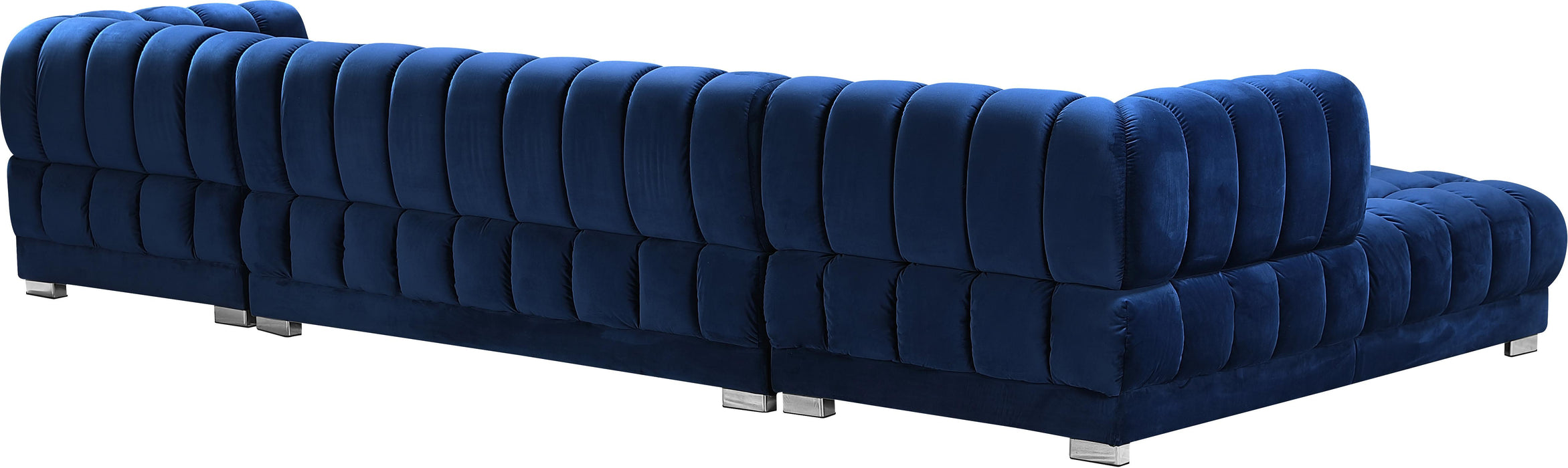 Gwen Navy Velvet 3pc. Sectional (3 Boxes) - Royal Furniture & Gifts (MI) - Multi Location