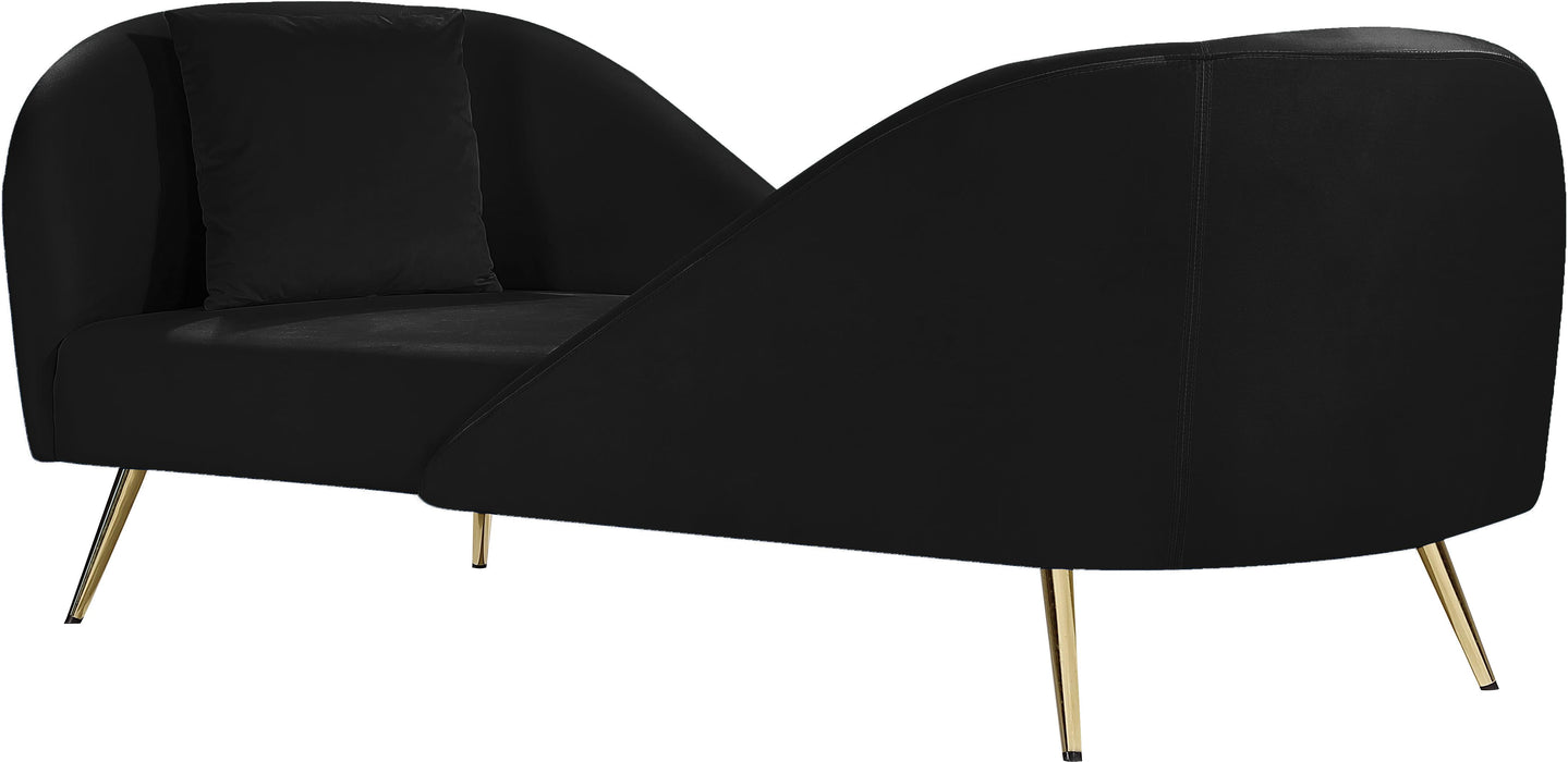 Nolan Black Velvet Chaise - Royal Furniture & Gifts (MI) - Multi Location