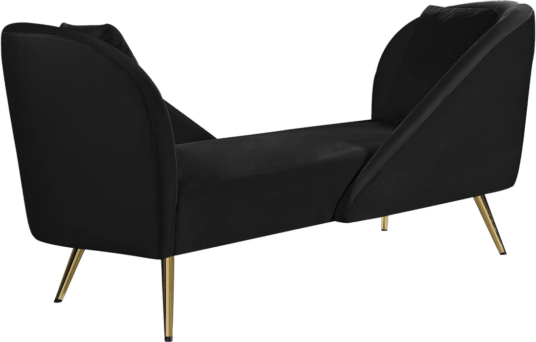 Nolan Black Velvet Chaise - Royal Furniture & Gifts (MI) - Multi Location