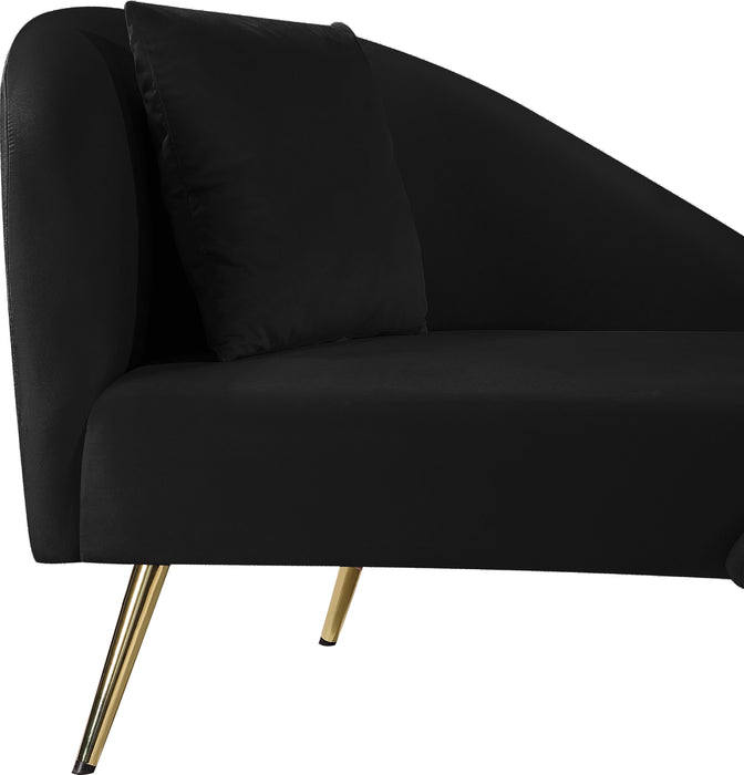 Nolan Black Velvet Chaise - Royal Furniture & Gifts (MI) - Multi Location