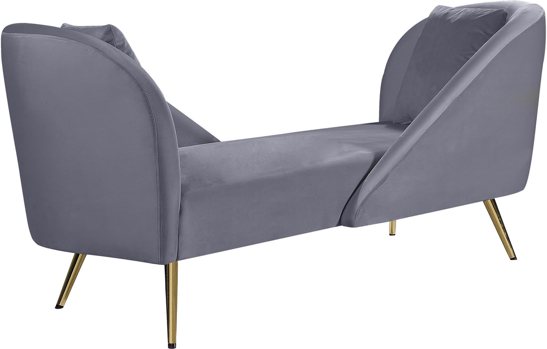 Nolan Grey Velvet Chaise - Royal Furniture & Gifts (MI) - Multi Location