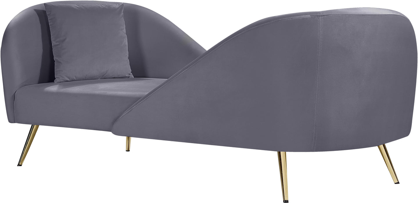 Nolan Grey Velvet Chaise - Royal Furniture & Gifts (MI) - Multi Location