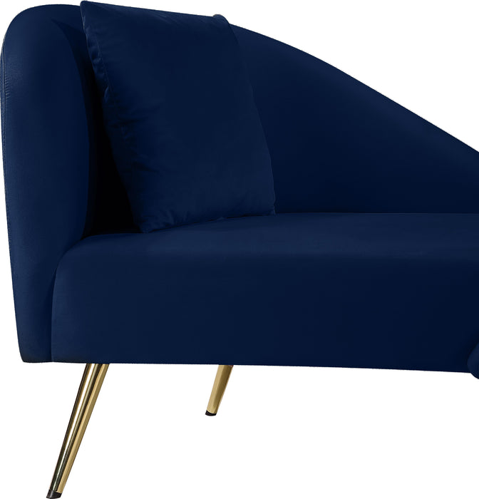 Nolan Navy Velvet Chaise - Royal Furniture & Gifts (MI) - Multi Location