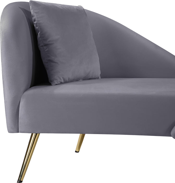 Nolan Grey Velvet Chaise - Royal Furniture & Gifts (MI) - Multi Location