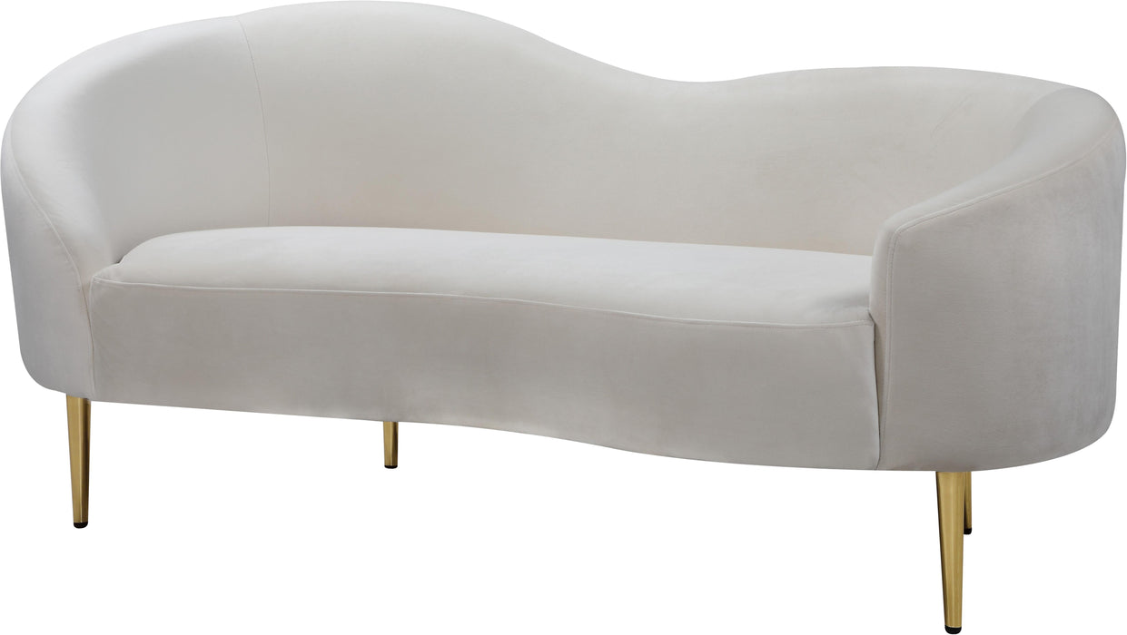 Ritz Cream Velvet Loveseat - Royal Furniture & Gifts (MI) - Multi Location